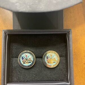 Gold and Blue Cufflinks